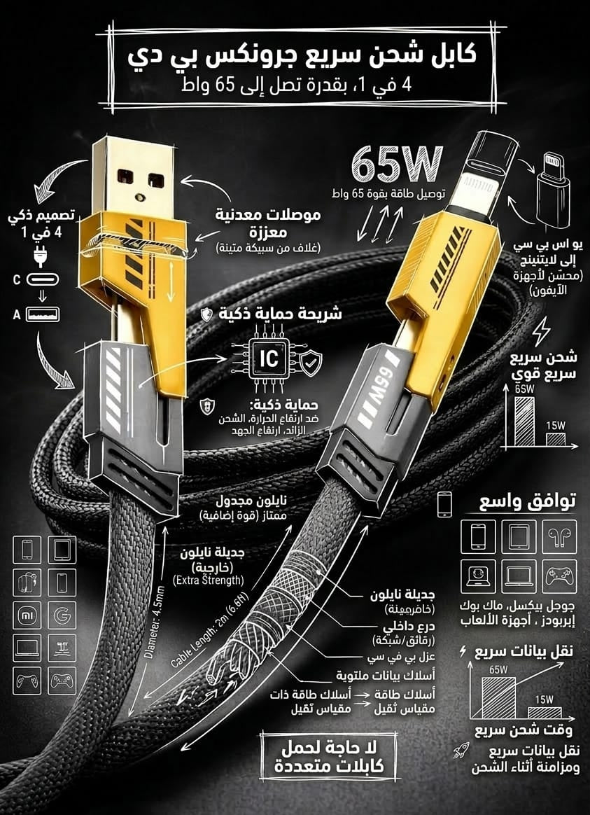 Volt Cable Pro  USB-C  Lightning 4*1